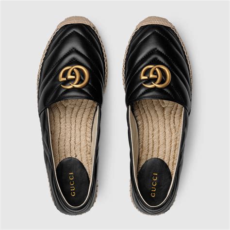 gucci leather espadrille with double g|gucci women's leather platform espadrille.